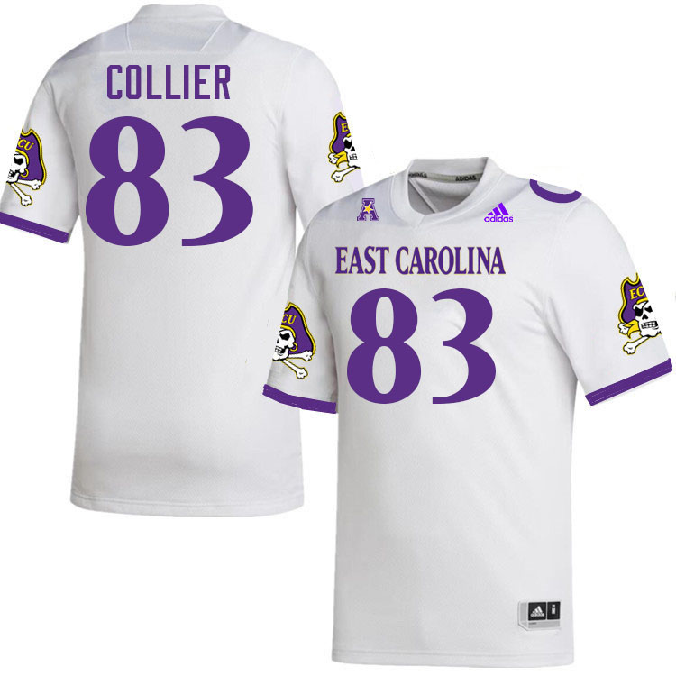 #83 Stephen Collier East Carolina Pirates College Football Jersey Stitched-White